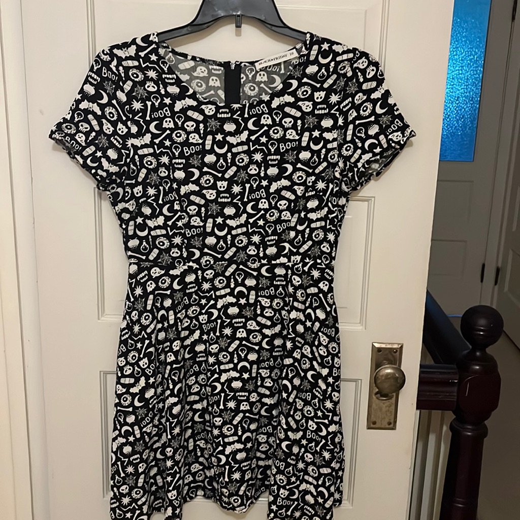 Black Friday Brand Halloween Dress, Women’s Size 10, Black And White Colors
